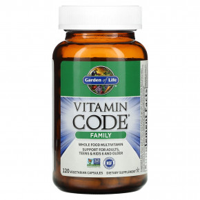 Garden of Life, Vitamin Code, мультивитамины из цельных продуктов для всей семьи, 120 вегетарианских капсул в Москве - eco-herb.ru | фото