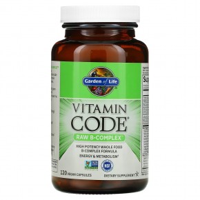 Garden of Life, Vitamin Code, Raw B-Complex, 120 веганских капсул в Москве - eco-herb.ru | фото