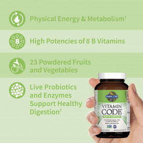 Garden of Life, Vitamin Code, Raw B-Complex, 120 веганских капсул в Москве - eco-herb.ru | фото