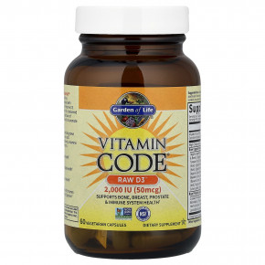 Garden of Life, Vitamin Code®, RAW D3 ™, 60 вегетарианских капсул в Москве - eco-herb.ru | фото