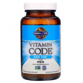 Garden of Life, Vitamin Code, RAW One, мультивитаминная добавка для мужчин (для приема 1 раз в день), 75 вегетарианских капсул в Москве - eco-herb.ru | фото