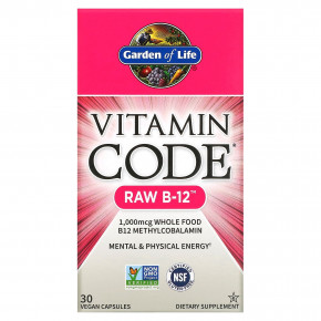 Garden of Life, Vitamin Code, RAW B12, 30 растительных капсул в Москве - eco-herb.ru | фото