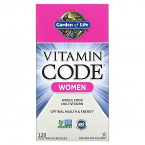 Garden of Life, Vitamin Code, мультивитамины из цельных продуктов для женщин, 120 вегетарианских капсул в Москве - eco-herb.ru | фото
