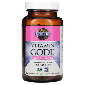 Garden of Life, Vitamin Code, мультивитамины из цельных продуктов для женщин от 50 лет, 120 вегетарианских капсул в Москве - eco-herb.ru | фото