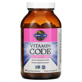 Garden of Life, Vitamin Code, мультивитамины из цельных продуктов для женщин от 50 лет, 240 вегетарианских капсул в Москве - eco-herb.ru | фото