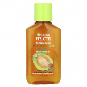Garnier, Fructis, Sleek & Shine, марокканское масло для разглаживания гладкости, 111 мл (3,8 жидк. Унции) - описание | фото