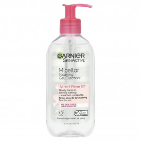 Garnier, SkinActive, мицеллярная пенка для умывания, универсальное смываемое средство, 200 мл (6,7 жидк. унц.) - описание | фото