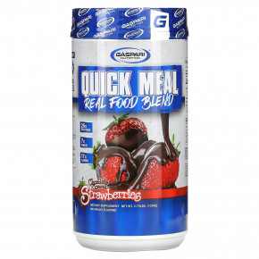 Gaspari Nutrition, Quick Meal, смесь натуральных продуктов, клубника в шоколаде, 1250 г (2,75 фунта) в Москве - eco-herb.ru | фото