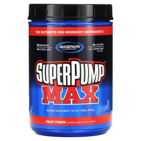 Gaspari Nutrition, SuperPump Max, фруктовый пунш, 640 г (1,41 фунта) - описание