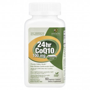 Genceutic Naturals, 24hr CoQ10, 100 мг, 60 Vegetarian Capsules® в Москве - eco-herb.ru | фото