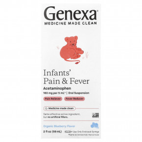 Genexa, Infants 'Pain & Fever, органическая голубика, 160 мг, 59 мл (2 жидк. Унции) в Москве - eco-herb.ru | фото