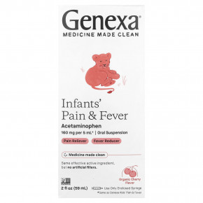 Genexa, Infants 'Pain & Fever, органическая вишня, 160 мг, 59 мл (2 жидк. Унции) в Москве - eco-herb.ru | фото