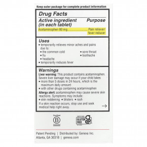 Genexa, Kids 'Pain & Fever, Ages 2-11, Grape, 80 мг, 24 жевательные таблетки в Москве - eco-herb.ru | фото