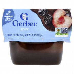 Gerber, 1st Foods®, детское питание, со вкусом чернослива, 2 шт. по 56 г (2 унции) - описание | фото