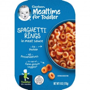 Gerber, Mealtime for Toddler, от 12 месяцев, спагетти с мясным соусом, 170 г (6 унций) в Москве - eco-herb.ru | фото