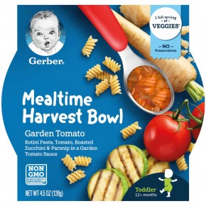 Gerber, Mealtime Harvest Bowl, для детей старше 12 месяцев, садовые помидоры, 128 г (4,5 унции) в Москве - eco-herb.ru | фото
