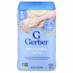 Gerber, Multigrain Cereal, 2nd Foods®, 454 г (16 унций) - описание | фото