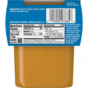 Gerber, 2nd Foods®, Sutter, яблоко, персик и тыква, 2 шт. в упаковке, 113 г (4 унции) в Москве - eco-herb.ru | фото