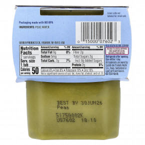 Gerber, Natural for Baby, 2nd Foods®, гороховый продукт, 2 пакетика по 113 г (4 унции) в Москве - eco-herb.ru | фото