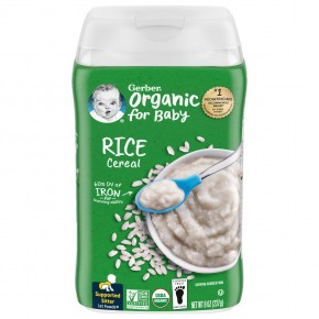 Gerber, Органический продукт для детей, рисовые хлопья, продукты для первого употребления, 227 г (8 унций) в Москве - eco-herb.ru | фото