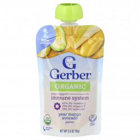 Gerber, органическое пюре, 2nd Foods®, груша, манго, авокадо, 99 г (3,5 унции) в Москве - eco-herb.ru | фото