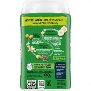 Gerber, Powerblend Organic для детей от 8 месяцев, пробиотическая овсянка, нут, банан и хлопья чиа, 227 г (8 унций) в Москве - eco-herb.ru | фото