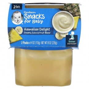 Gerber, Snacks for Baby, 2nd Foods, Hawaiian Delight, 2 Pack, 4 oz (113 g) Each - описание