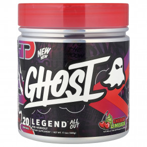Ghost, Legend® All Out, предтренировочный комплекс, со вкусом вишневого лаймада, 500 г (17,6 унции) - описание | фото