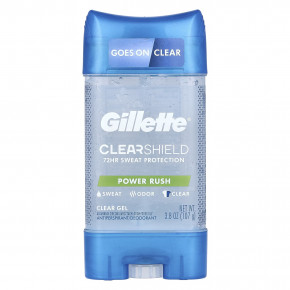 Gillette, ClearShield, дезодорант-антиперспирант, Power Rush, 107 г (3,8 унции) - описание | фото