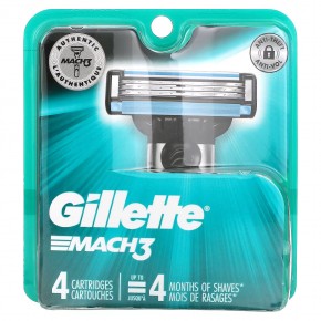 Gillette, Сменные кассеты Mach3, 4 шт. в Москве - eco-herb.ru | фото