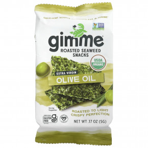 gimMe, снеки из жареных морских водорослей, нерафинированное оливковое масло высшего качества, 6 пакетиков 5 г (0,17 унции) каждый в Москве - eco-herb.ru | фото