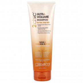 Giovanni, 2chic®, шампунь для увеличения объема, для тонких, слабых волос, масло папайи и мандарина, 250 мл (8,5 жидк. Унции) - описание