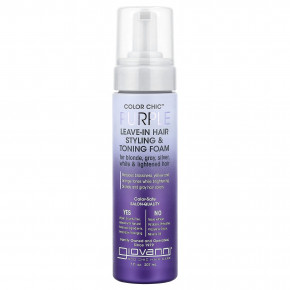 Giovanni, Color Chic ™, несмываемая пенка для укладки и тонизирования фиолетовых волос, 207 мл (7 жидк. Унций) в Москве - eco-herb.ru | фото