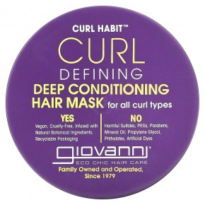 Giovanni, Curl Habit, маска для глубокого кондиционирования для определения локонов, для всех типов локонов, 295 мл (10 жидк. Унций) в Москве - eco-herb.ru | фото