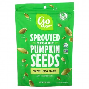 Go Raw, Organic Sprouted Pumpkin Seeds with Sea Salt, 4 oz (113 g) в Москве - eco-herb.ru | фото