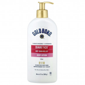 Gold Bond, Diabetics, лосьон для тела, успокаивающий, с алоэ, для сухой и очень сухой кожи, 368 г (13 унций) - описание | фото