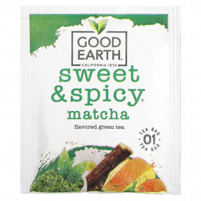 Good Earth Teas, зеленый чай матча, сладкий и пряный, 18 чайных пакетиков, 38,8 г (1,37 унции) в Москве - eco-herb.ru | фото