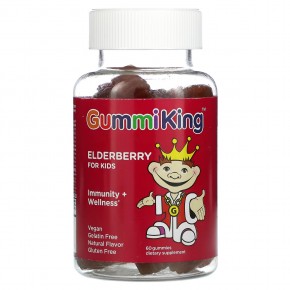 GummiKing, Бузина для детей, для иммунитета и хорошего самочувствия, малина, 60 жевательных таблеток в Москве - eco-herb.ru | фото