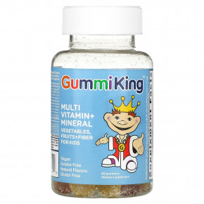 GummiKing, мультивитамины и микроэлементы, овощи, фрукты и клетчатка для детей, 60 жевательных таблеток (Товар снят с продажи) в Москве - eco-herb.ru | фото