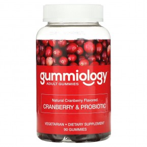 Gummiology, жевательные таблетки с клюквой и пробиотиком, со вкусом клюквы, 90 вегетарианских жевательных таблеток в Москве - eco-herb.ru | фото