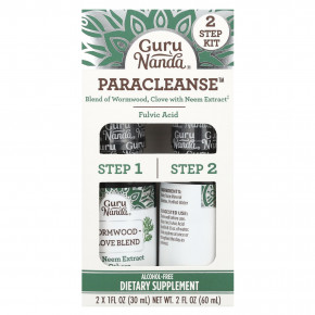 GuruNanda, Paracleanse, 2 этапных набора, без спирта, 2 шт. по 30 мл (1 жидк. унция) - описание | фото