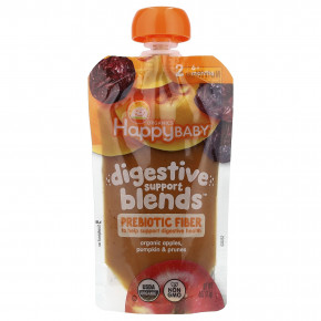 Happy Family Organics, Happy Baby®, смесь для поддержки пищеварения™, для детей от 6 месяцев, органические яблоки, тыква и чернослив, 113 г (4 унции) - описание | фото