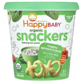 Happy Family Organics, Happy Baby®, Snackers ™, крем со шпинатом и морковью, 42,5 г (1,5 унции) в Москве - eco-herb.ru | фото