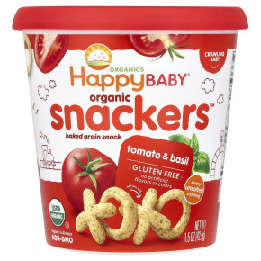 Happy Family Organics, Happy Baby®, Snackers ™, томаты и базилик, 42,5 г (1,5 унции) в Москве - eco-herb.ru | фото