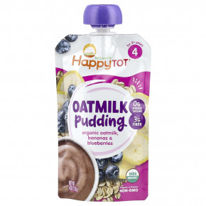 Happy Family Organics, Happy Tot®, овсяный пудинг, для детей от 2 лет, органическое овсяное молоко, бананы и голубика, 113 г (4 унции) - описание | фото