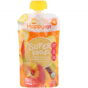 Happy Family Organics, HappyTot, SuperFoods, Stage 4, Bananas, Peaches & Mangos + Super Chia, 4.22 oz (120 g) в Москве - eco-herb.ru | фото