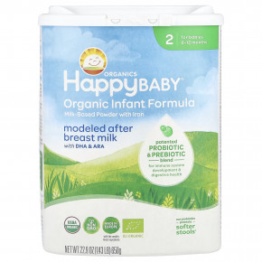 Happy Family Organics, Органическая смесь для младенцев, порошок на молочной основе с железом, для детей от 6 до 12 месяцев, 650 г (22,9 унции) в Москве - eco-herb.ru | фото