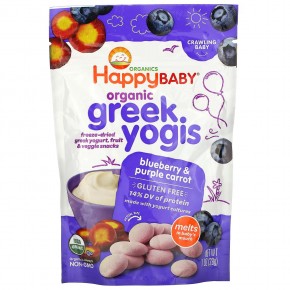 Happy Family Organics, органический греческий йогурт, черника и фиолетовая морковь, 28 г (1 унция) - описание