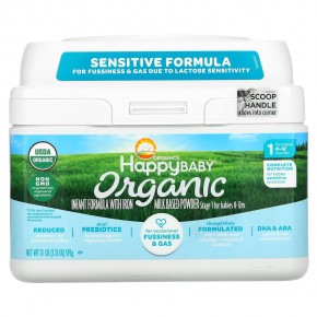 Happy Family Organics, Organics Happy Baby, смесь для младенцев с железом, этап 1, 0–12 месяцев, 595 г (21 унция) в Москве - eco-herb.ru | фото