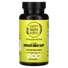 Happy Healthy Hippie, A Little Pick Me Up, энергия без кофеина, 60 растительных капсул в Москве - eco-herb.ru | фото